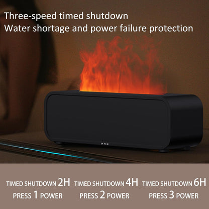 Sound Reactive Flame Air Diffuser Humidifier,7 Colors Aromatherapy Essential Oil Diffuser,Ultrasonic Aroma Humidifier with Timer for Home,Bedroom,Office,Yoga (Black, L)